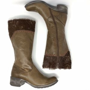 OILILY Brown Leather & Calf Hair Boots Size 39